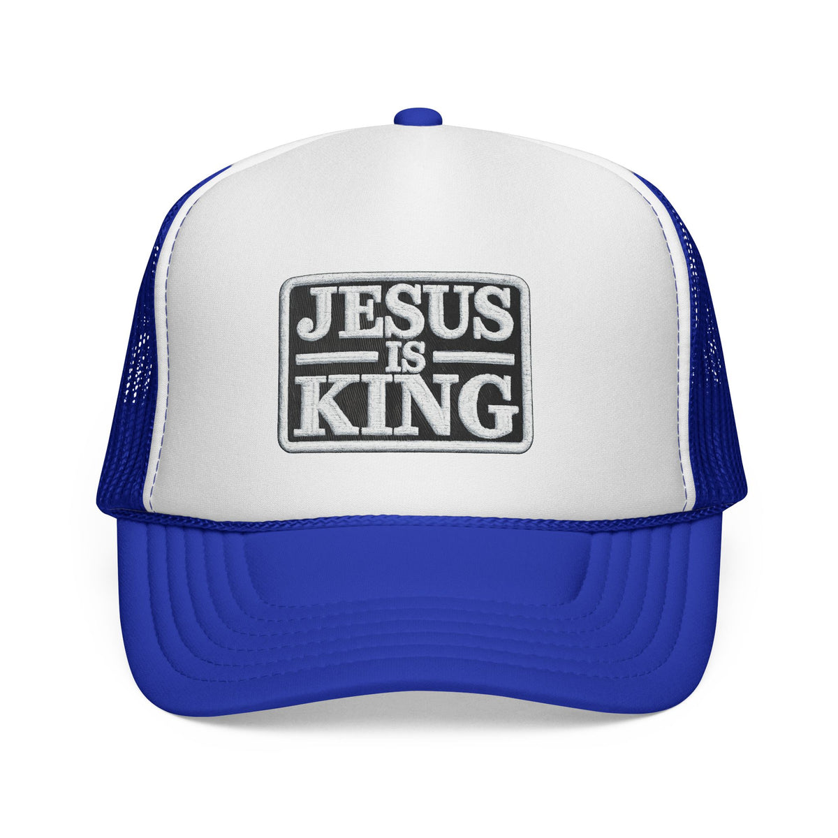Jesus Is King Trucker Hat - Faith-Based Mesh Cap