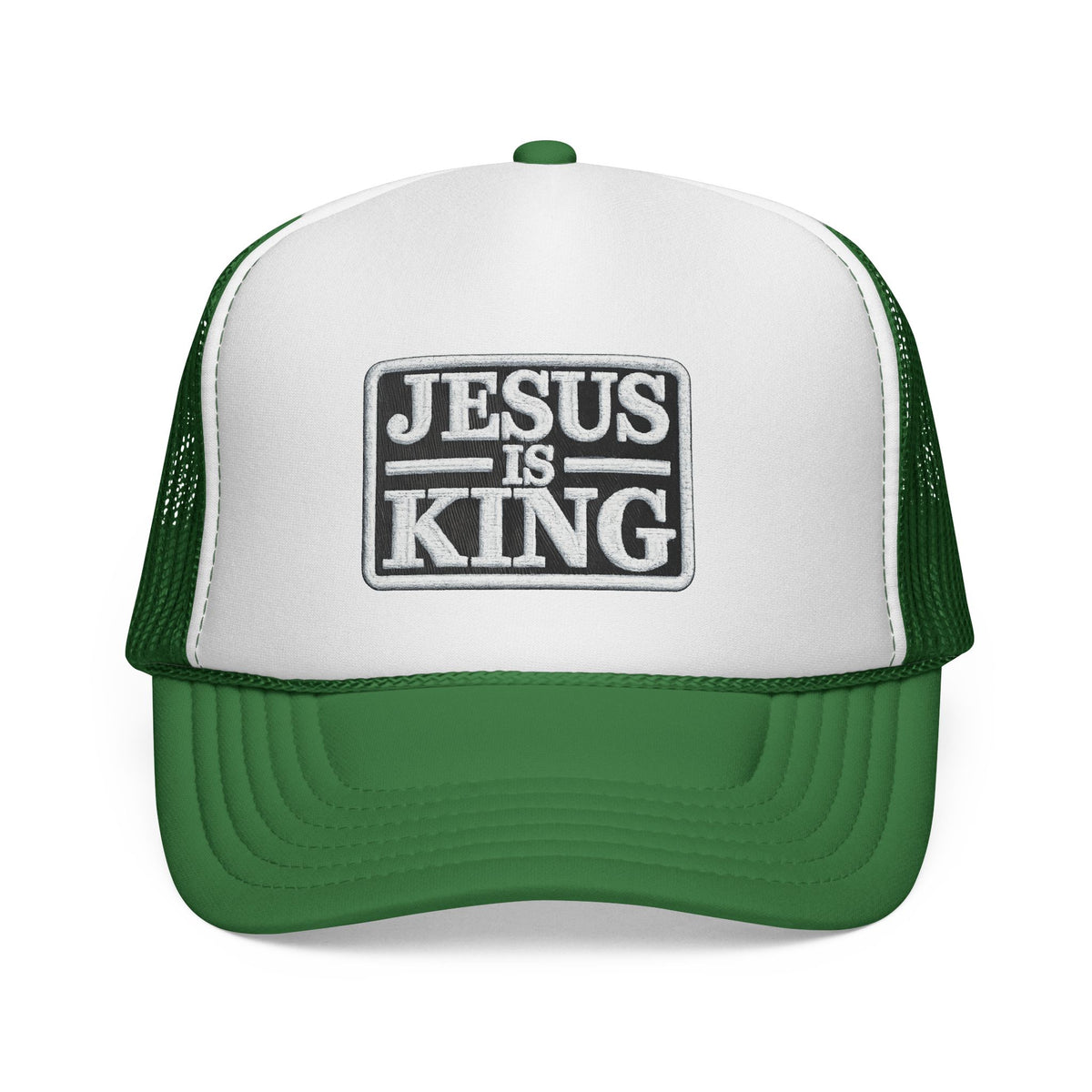 Jesus Is King Trucker Hat - Faith-Based Mesh Cap