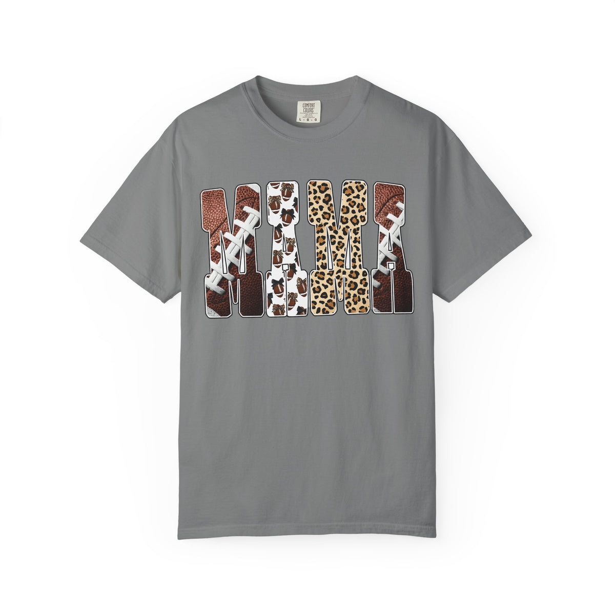 Playful 'LOVE' Graphic T-Shirt — Leopard & Patchwork Lettering