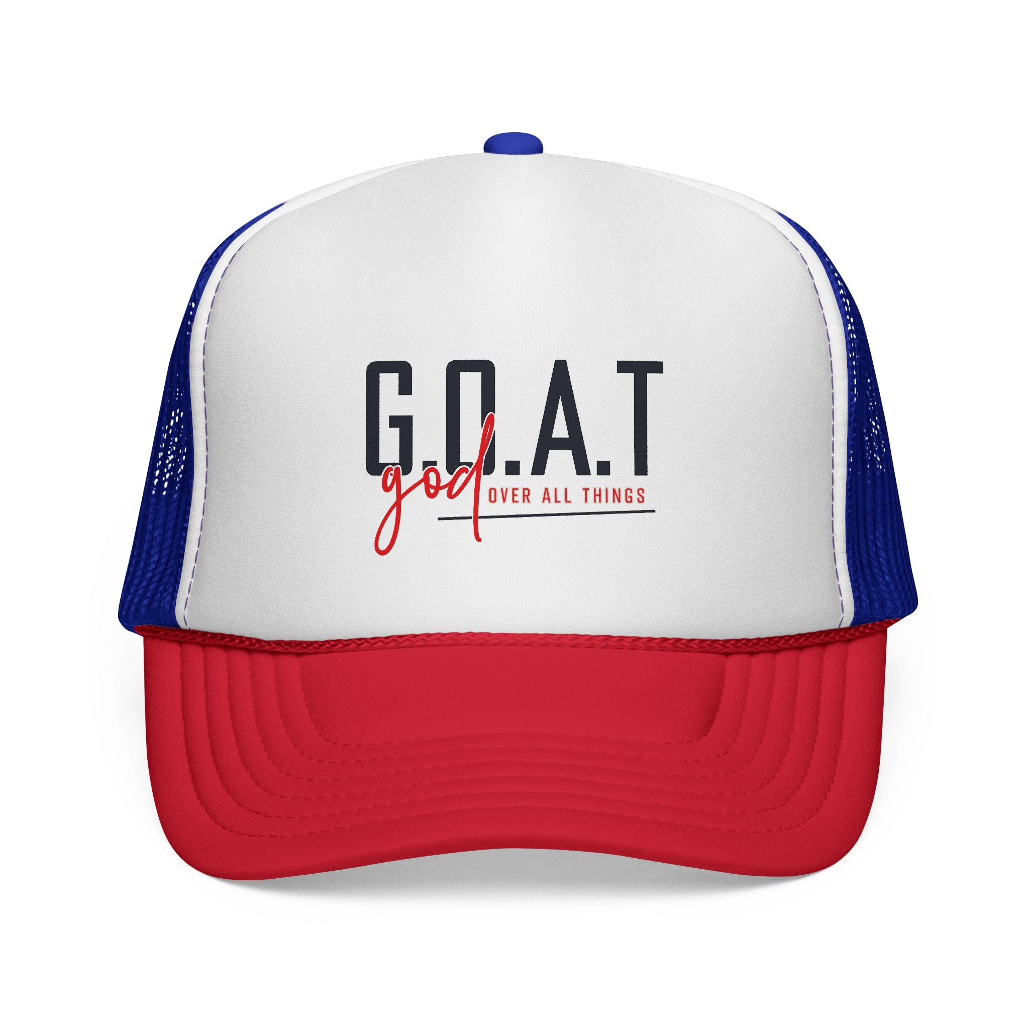 G.O.A.T. Trucker Cap — 'God Over All Things' Retro Mesh Hat