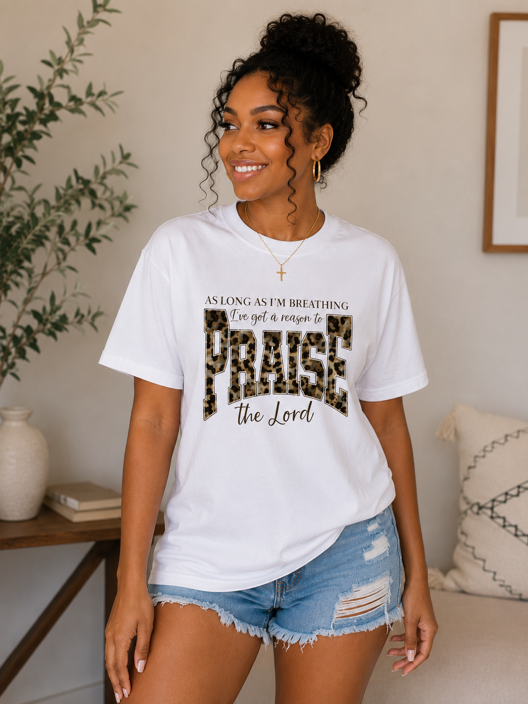 "As Long As I'm Breathing I've Got a Reason to Praise the Lord" Christian Tee