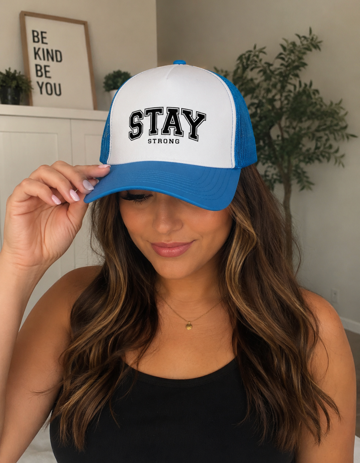 Stay Strong Trucker Cap — Motivational Mesh Back Hat