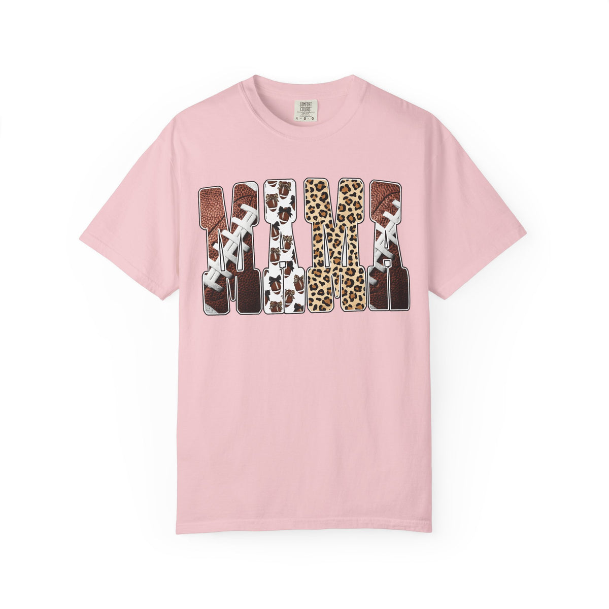 Playful 'LOVE' Graphic T-Shirt — Leopard & Patchwork Lettering