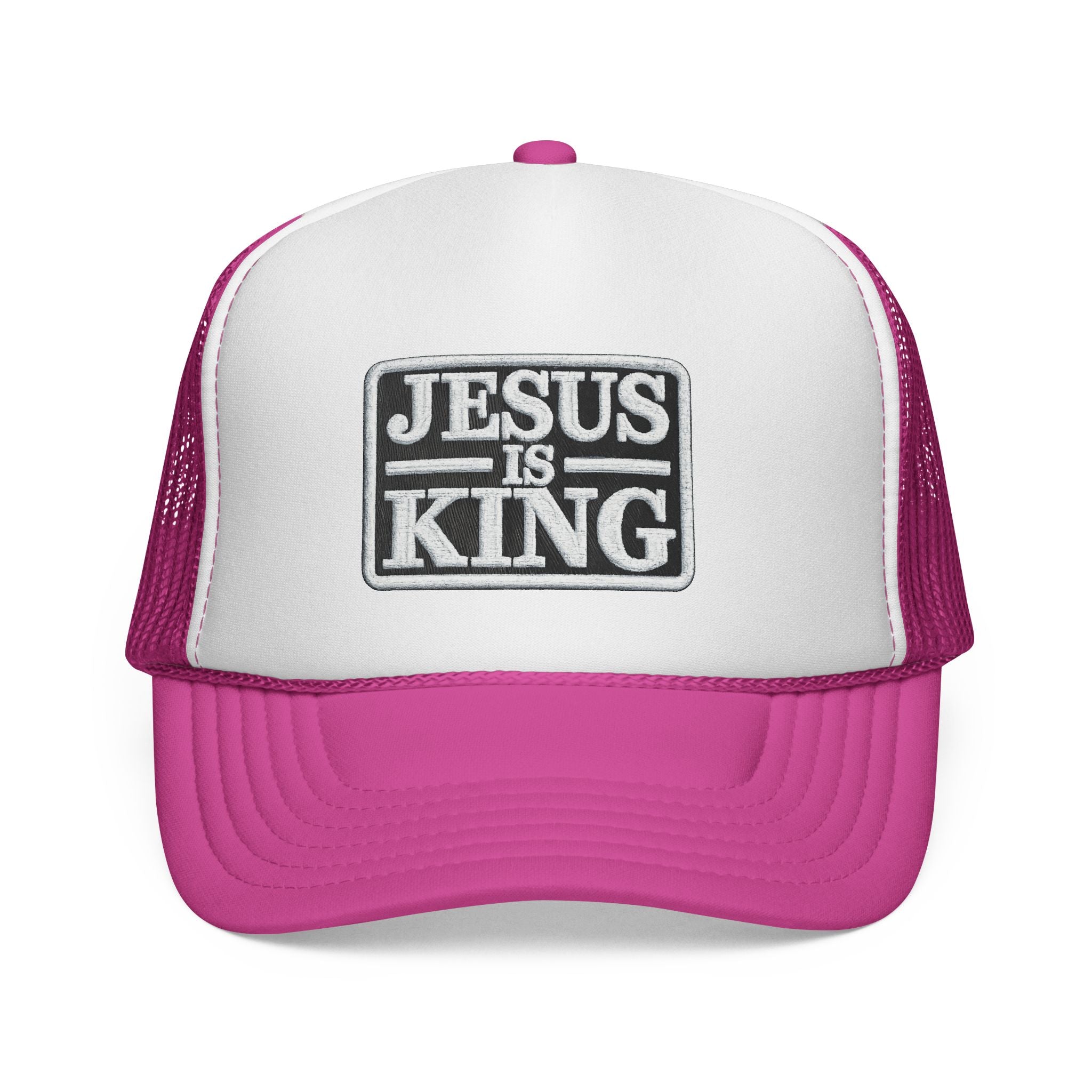 Jesus Is King Trucker Hat - Faith-Based Mesh Cap