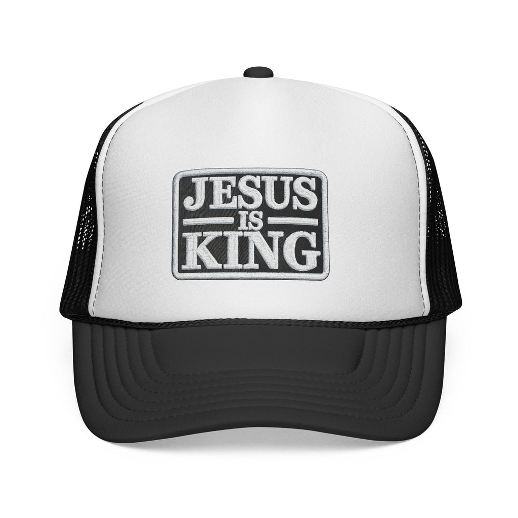 Jesus Is King Trucker Hat - Faith-Based Mesh Cap