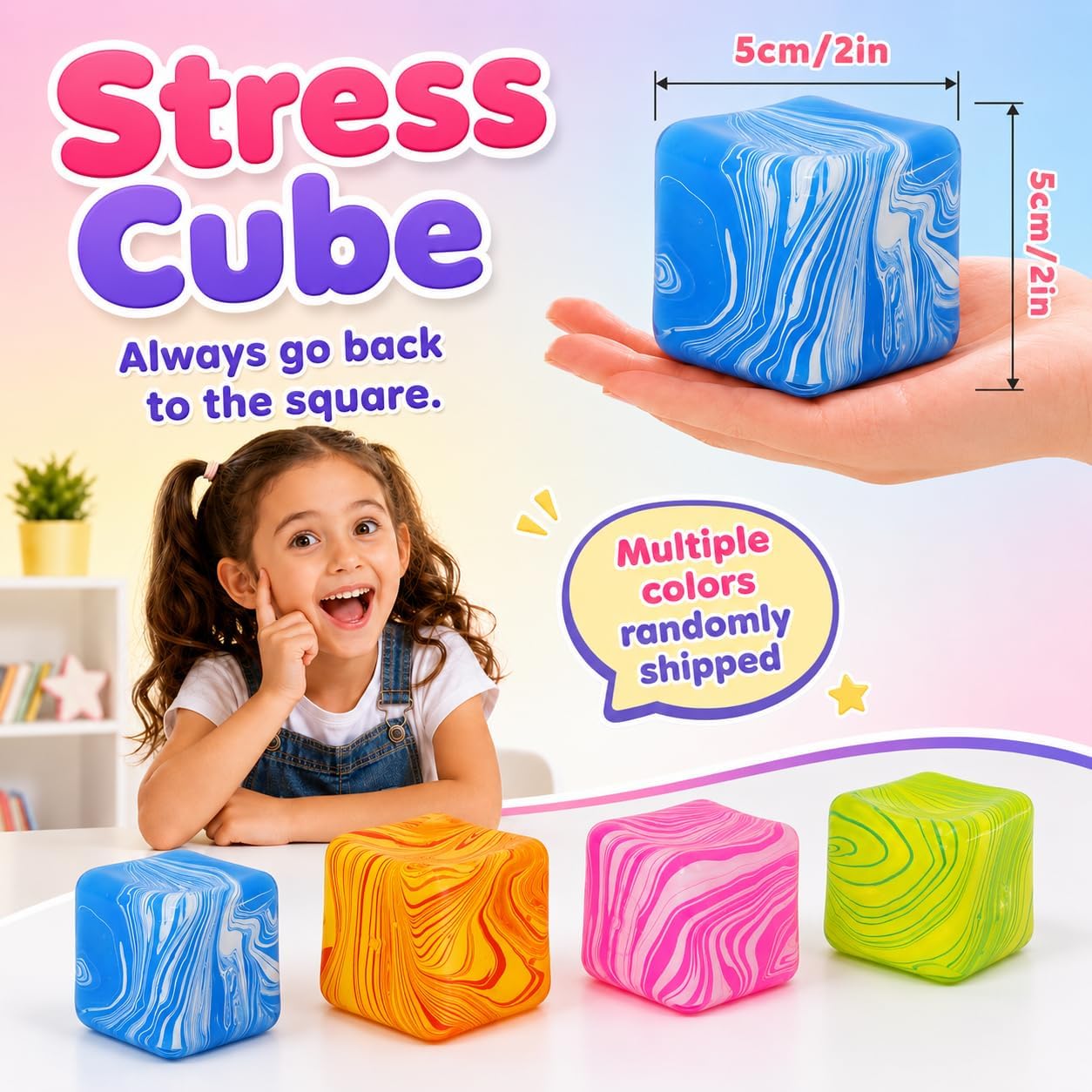 Calming Marble Squishy Cube
