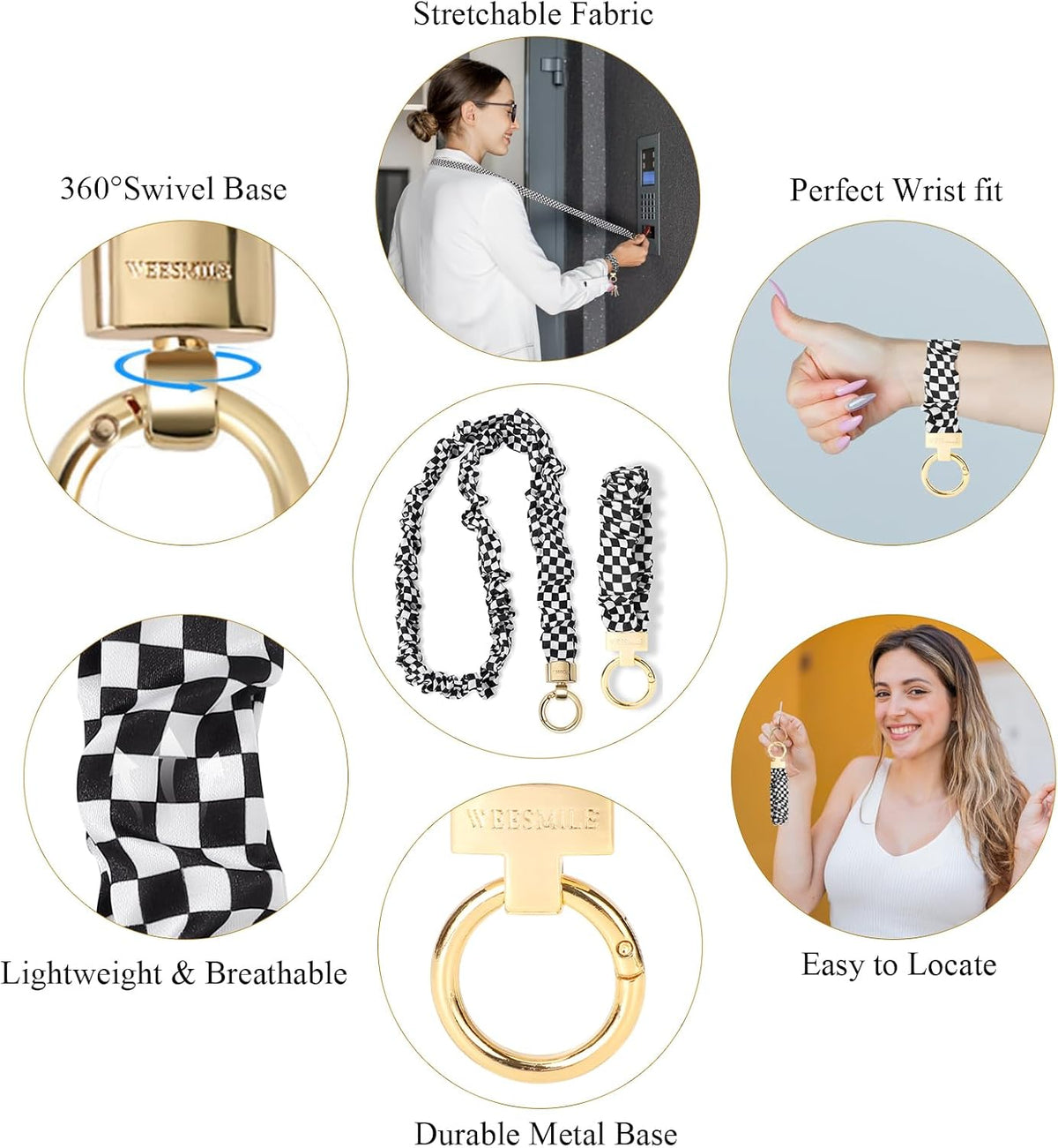 Elegant Satin Keychain Set